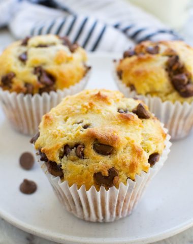 Greek yogurt choc chip muffins (low sugar recipe)