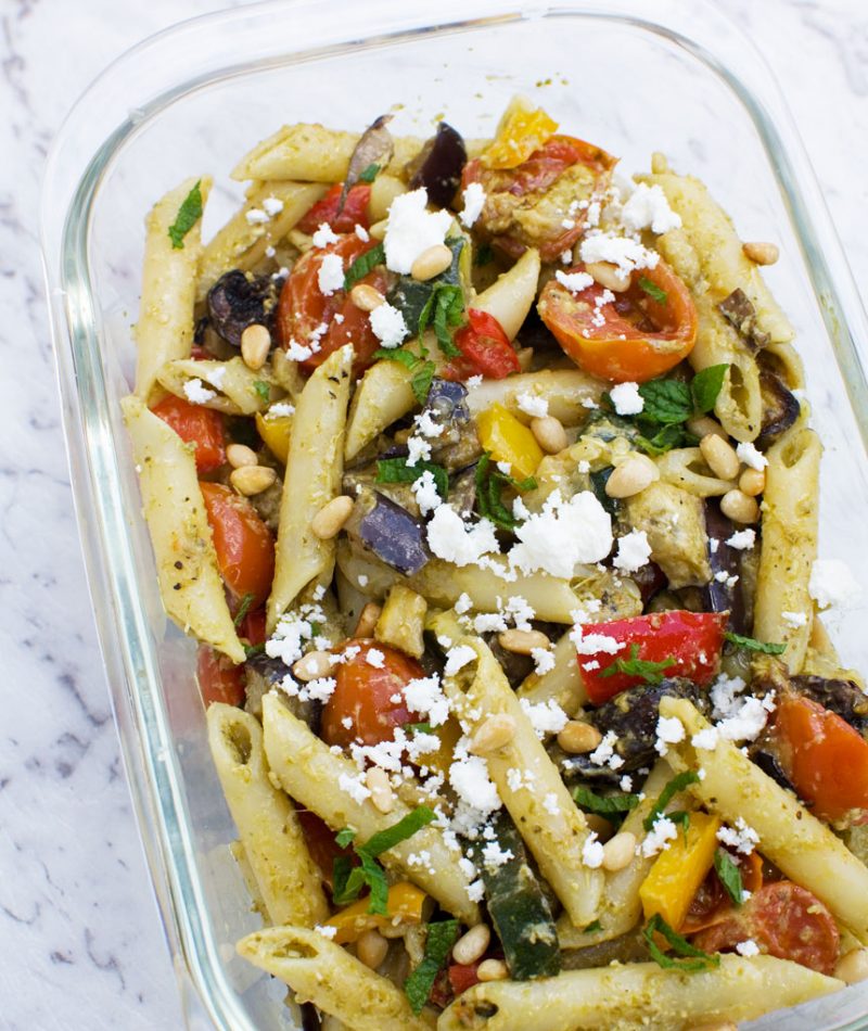 Mediterranean penne pasta salad
