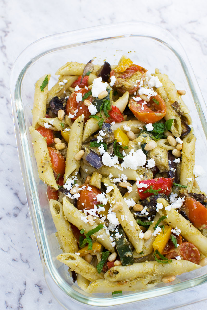 Mediterranean penne pasta salad meal prep  Scrummy Lane