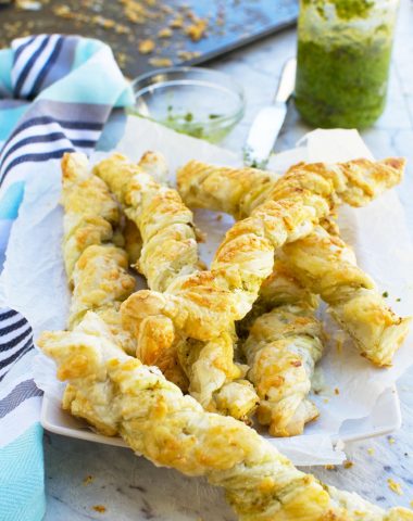 Supermarket copycat pesto and cheese twists