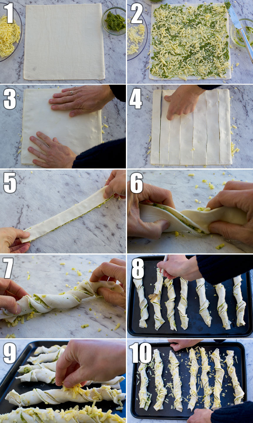 how to make supermarket copycat pesto and cheese twists
