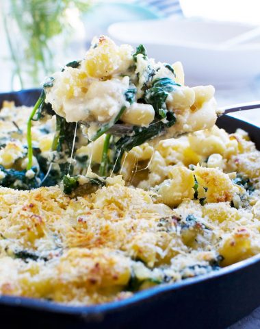 an easy Greek mac and cheese bake