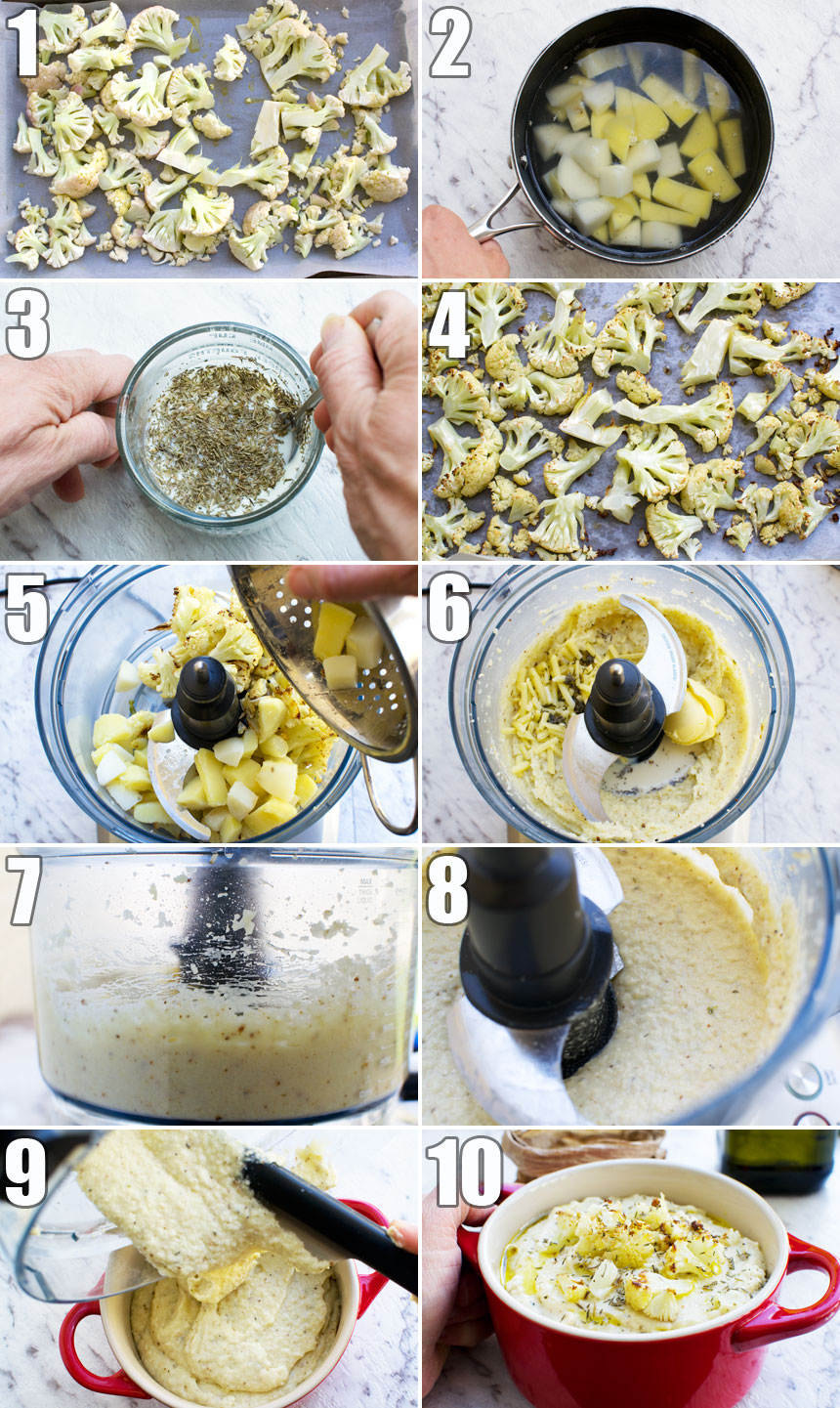 How to make roasted cauliflower and potato mash - 8 process photos