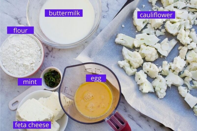 Cauliflower Fritters With Feta And Mint (Air Fryer Or Stovetop