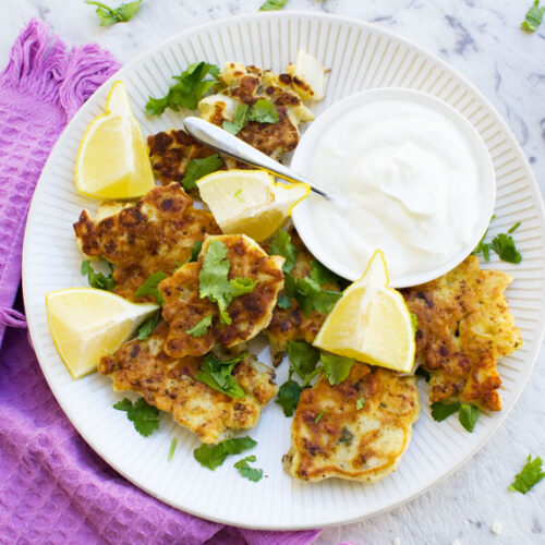 Cauliflower Fritters With Feta And Mint Frying Pan Or Air Fryer Scrummy Lane