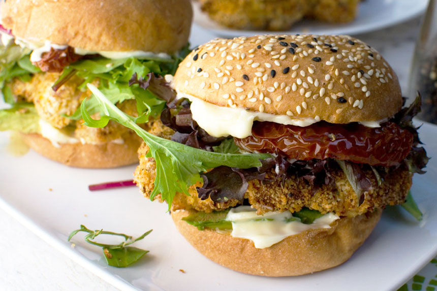 Crispy chicken burgers (air fryer or pan-fried)-image