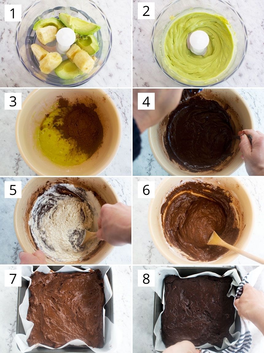 How to make healthy avocado brownies step-by-step