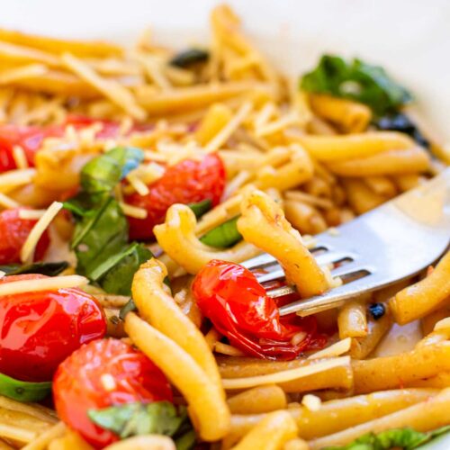 12-Minute Casarecce Pasta With Blistered Cherry Tomatoes - Scrummy Lane