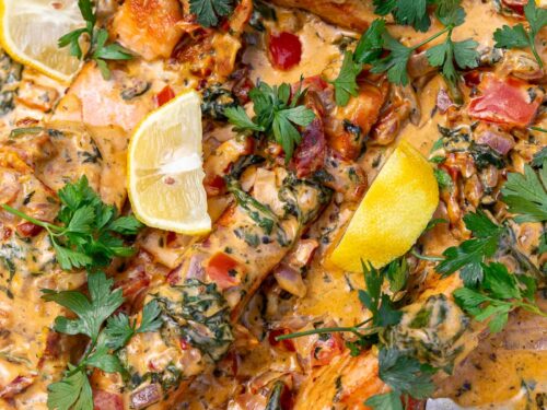 Easy Creamy Tuscan Salmon (20-Minute Recipe) - Scrummy Lane